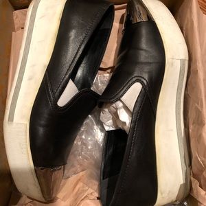 Miu Miu platform black leather sneakers 39